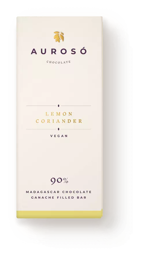 Vegan Lemon Coriander Chocolate Ganache Bar