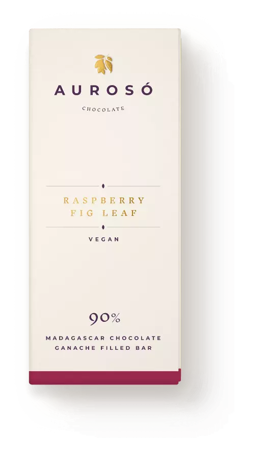 Raspberry Fig Leaf Chocolate Ganache Bar
